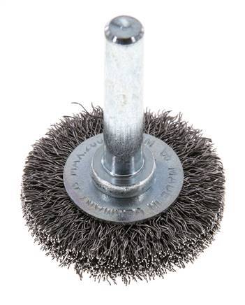 Rundbürste 30x6 mm 6 mm Schaft Stahldraht 0,2 mm geriffelt Bild 5