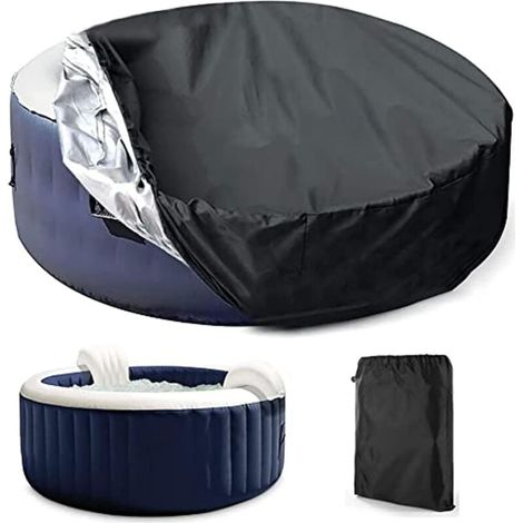 Designer-beleuchtung – Runde Schutzhülle Für Whirlpool 210 X 30 Cm – Wasserdichtes Und Uv-beständiges 210d Oxford-gewebe – Verstellbarer Kordelzug