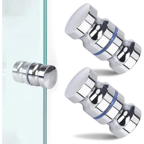 Design Lighting – Set Mit 2 Duschtürgriffen Aus Edelstahl 304 – Poliertes Chrom – Durchmesser 30 Mm – Für 6–12 Mm Glas