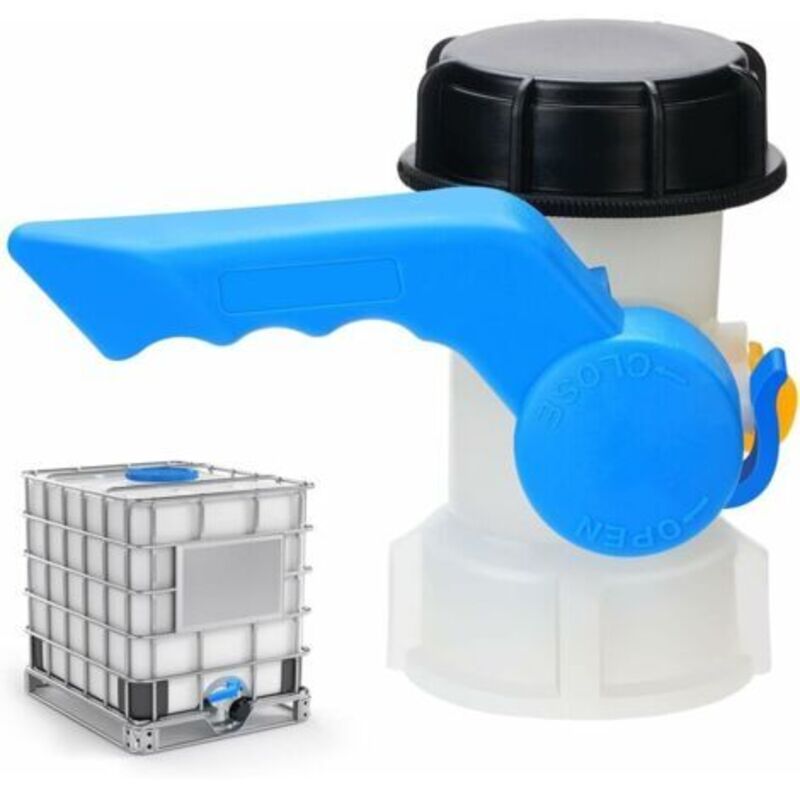 Vanne Papillon Pour Cuve 1000l – Adaptateur Ibc 60mm S60x6 – Étanchéité Robuste – Résistance Aux Acides Et Alcalis