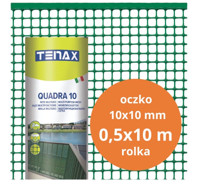 Pvc-netzgewebe Quadra 10 Grün 0,5 M × 10 Mb (10 Mm Maschenweite – 10,0 Mb – S-b 01175z)