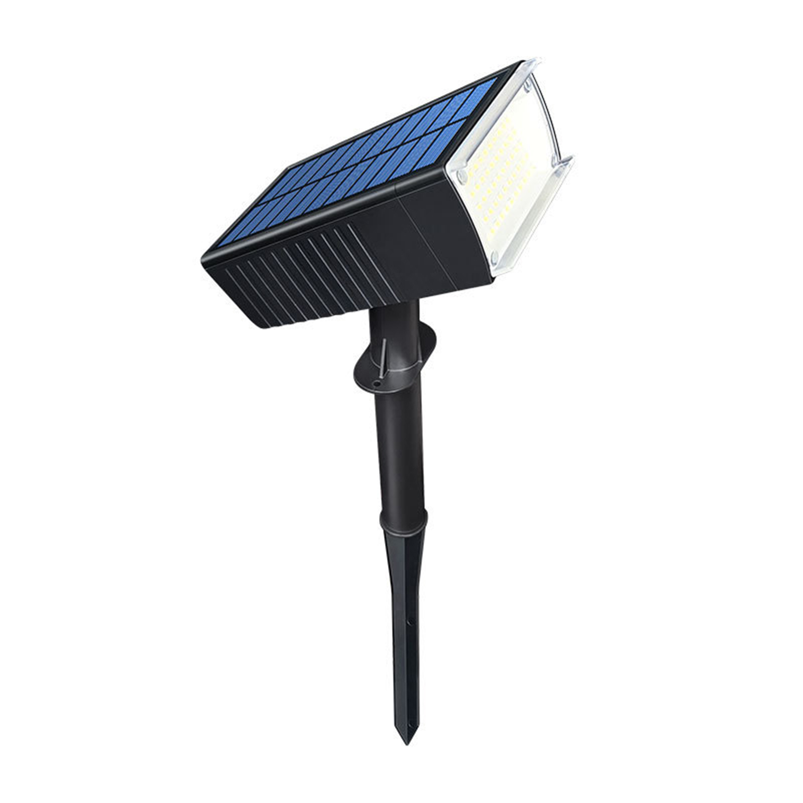 Lampe Solaire D'Extérieur Pour Jardin, Pelouse, Piquet De Sol, Applique Murale, Tête De Lampe Rotative À 90°, Étanche Ip65 Pour Cours Et Jardins