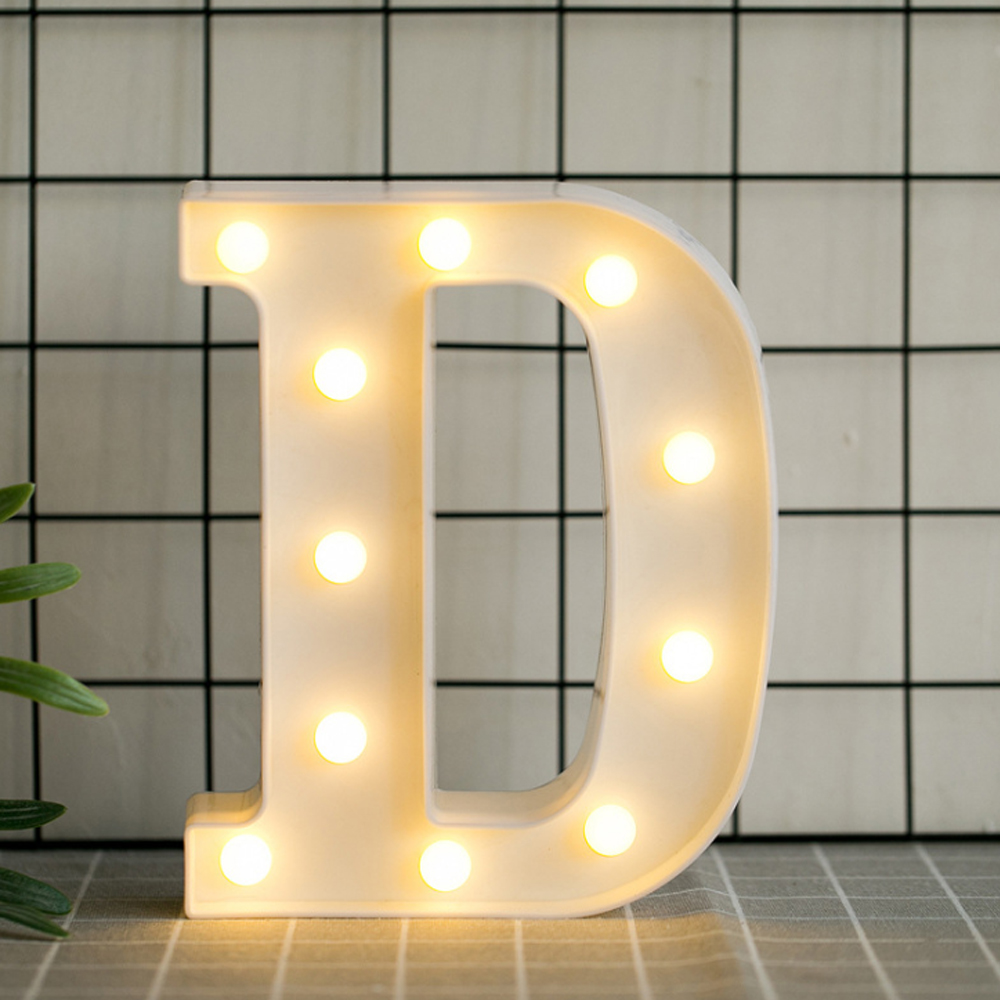 Lettres Lumineuses Led Alphabet Sur Pied Avec Ampoules Scintillantes, Veilleuse Pour Anniversaire, Noël, Mariage, Décoration De Maison, Fête Ou Bar