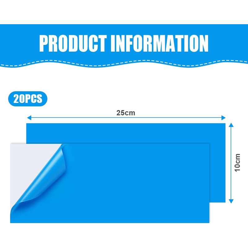 Poolreparaturflicken, 20er-packung, Selbstklebende Poolreparaturflicken, Pvc-reparaturset 10 X 25 Cm, Wasserbettreparaturflicken, Rechteckig
