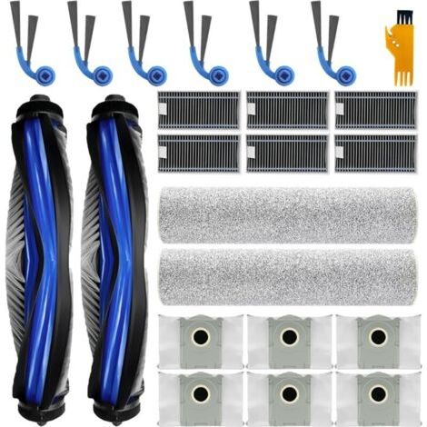 24-teiliges Zubehörset Für Ecovacs Deebot T80 Omni / T80 Staubsauger. 2 Hauptbürsten, 2 Wischwalzen, 6 Filter, 6 Staubbeutel, 6 Seitenbürsten, 2 Reinigungsdüsen