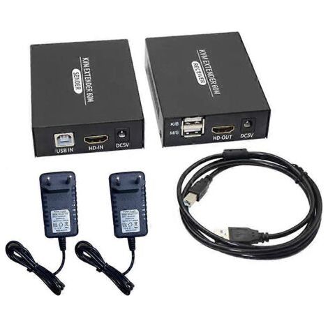 60 M Hdmi-kompatibler Kvm-extender, Hdmi-kompatibler Usb-ethernet-kvm-transceiver, Eu-stecker