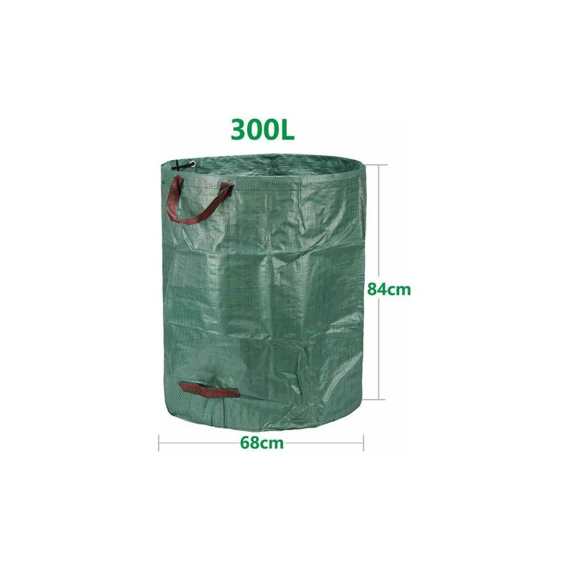 Sacs De Jardin 3x300l, Sacs À Déchets De Jardin Résistants, Étanche Heavy Duty Grande Sacs Avec Poignées, Pliable Et Réutilisable