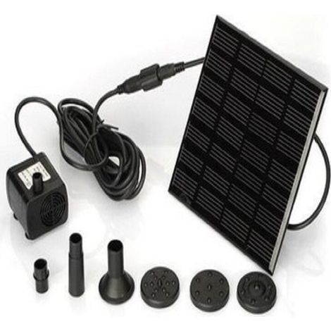 Bunthaus 7v 1,2w Solarbrunnenpumpe, Solarwasserpumpe Mit 6 Düsen, Bürstenloses Tauchbrunnen-set, 11 X 11 Cm, 3 M Schlauchlänge