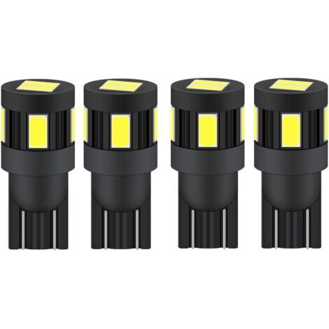 Bunthaus T10 W5w Led-lampe 12v 24v Weiß 6000k, Polaritätsunabhängig, Geeignet Für 2825 194 168 158 (4 Stück) [energieklasse A+]