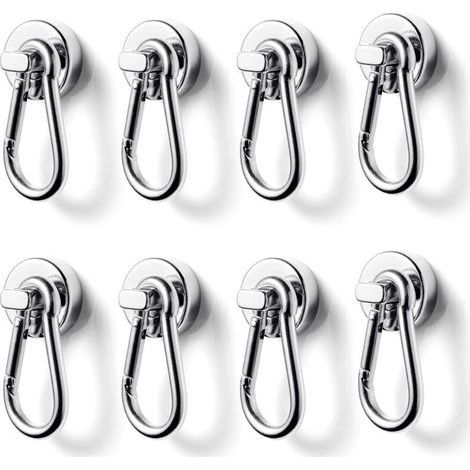 Bunthaus Hochleistungs-magnethaken Mit Karabinerhaken, Maximale Tragfähigkeit 12 Kg, Geeignet Für Büros Und Fabriken (8er-pack).