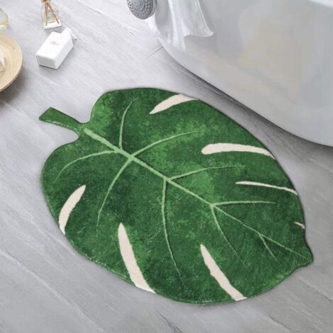 Bunthaus Blattgrüne, Rutschfeste Badematte 40 X 60 Cm, Weiche Und Flauschige Badematte, Waschbar, Leicht, Kurzer Flor – Für Badewanne, Dusche Und Badezimmer