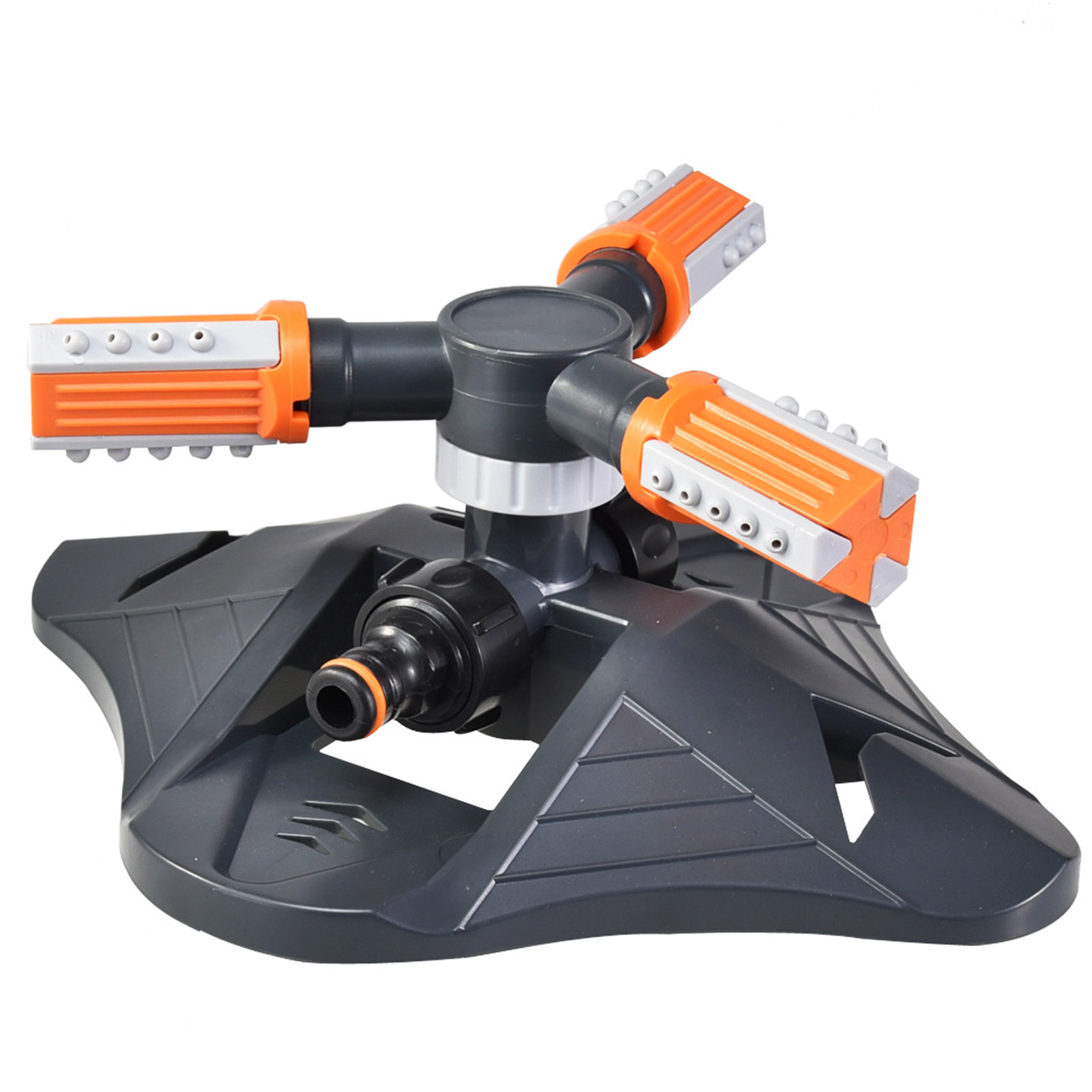 Arroseur De Jardin À 3 Bras, Rotation Automatique À 360°, Orange