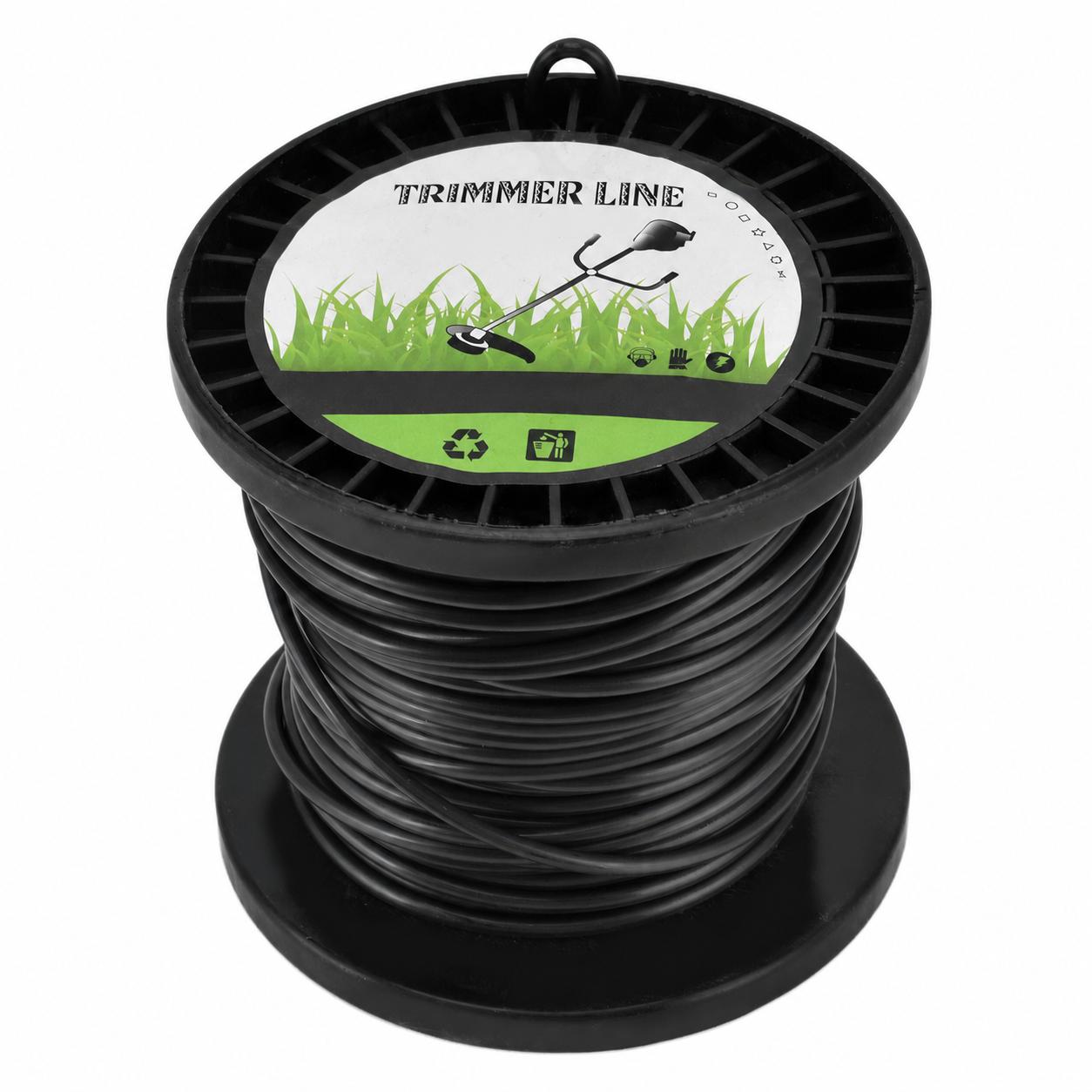 Fil De Coupe Rond Pour Débroussailleuse Husqvarna 3,3 Mm, Noir, Haute Efficacité De Coupe, Compatible Avec La Plupart Des Tondeuses À Gazon, Usage Agricole, 30 M