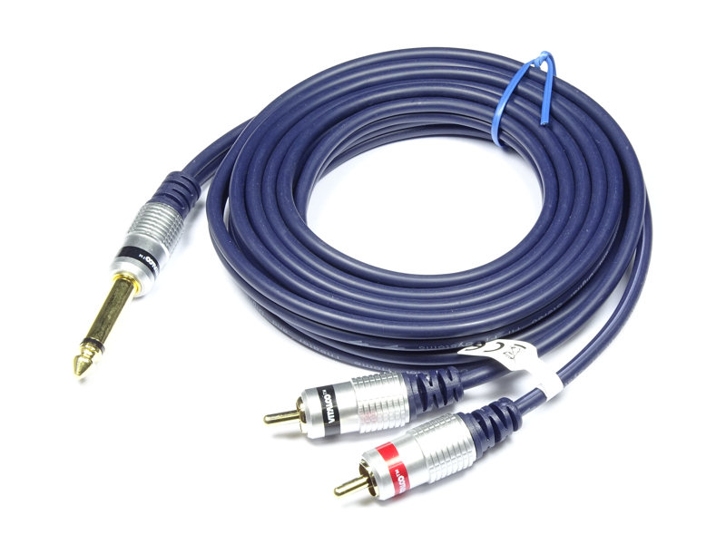 Kabel 6,3-mm-mono-klinkenstecker – 2 X Cinch-stecker Mk80 1,0 M