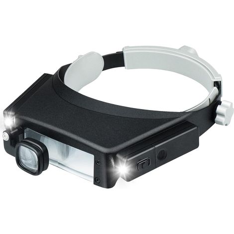 Loupe Serre-tête Avec Lumière Led, Lampe Frontale, Loupe De Bijoutier 1,5 X 3 X 6 X 8x Pour Fermer, Travail, Réparation, Loisirs Créatifs