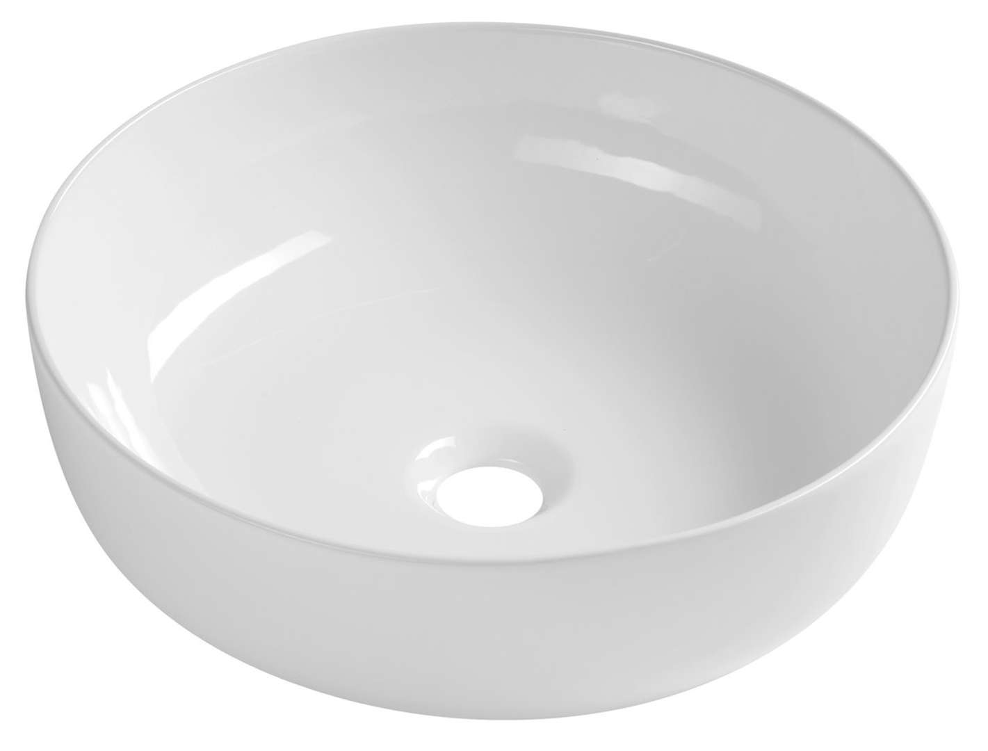 Sapho - Aufsatzwaschbecken Rondea, Durchmesser 41 Cm, Ohne Überlauf, Ohne Hahnloch, Weiß Ar445