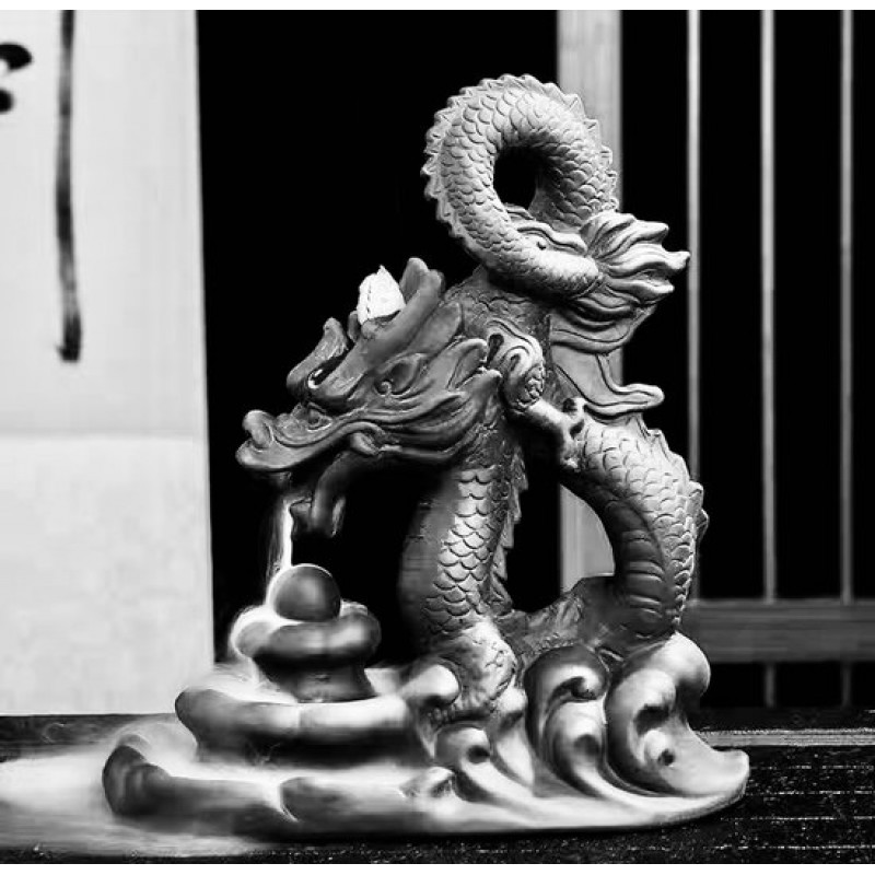 Feng Shui Drachen-rückfluss-räuchergefäß / Keramik-feng-shui-wasserfall-räuchergefäß 19 X 22 X 10 Cm