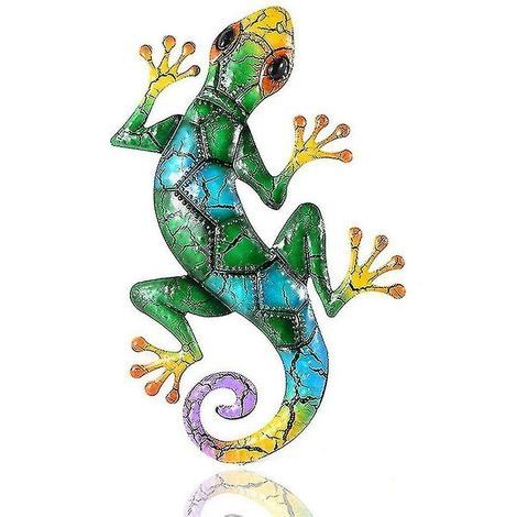 Gecko-gartenfiguren Aus Metall, Gartenornamente Aus Eisen Für Haus Und Garten - 1