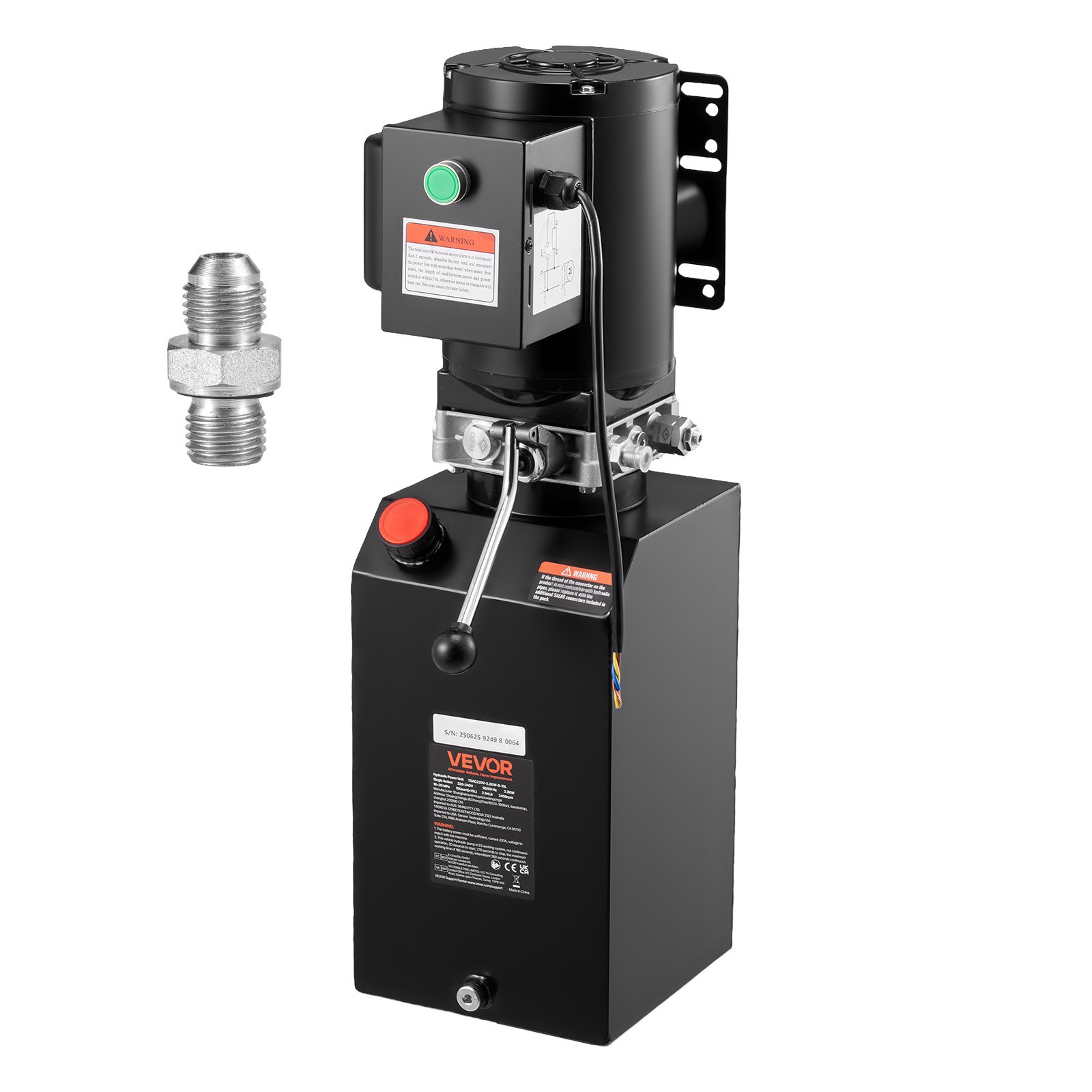 Hydraulikpumpe Hydraulikaggregate Ac 220 V, 15 Qt Einfachwirkende Hydraulikeinheit, 6,3 L/min Ölfluss, Max. Förderdruck 22 Mpa Für Muldenkipper Autowerkstätten Autohebebühnen, Schwarz