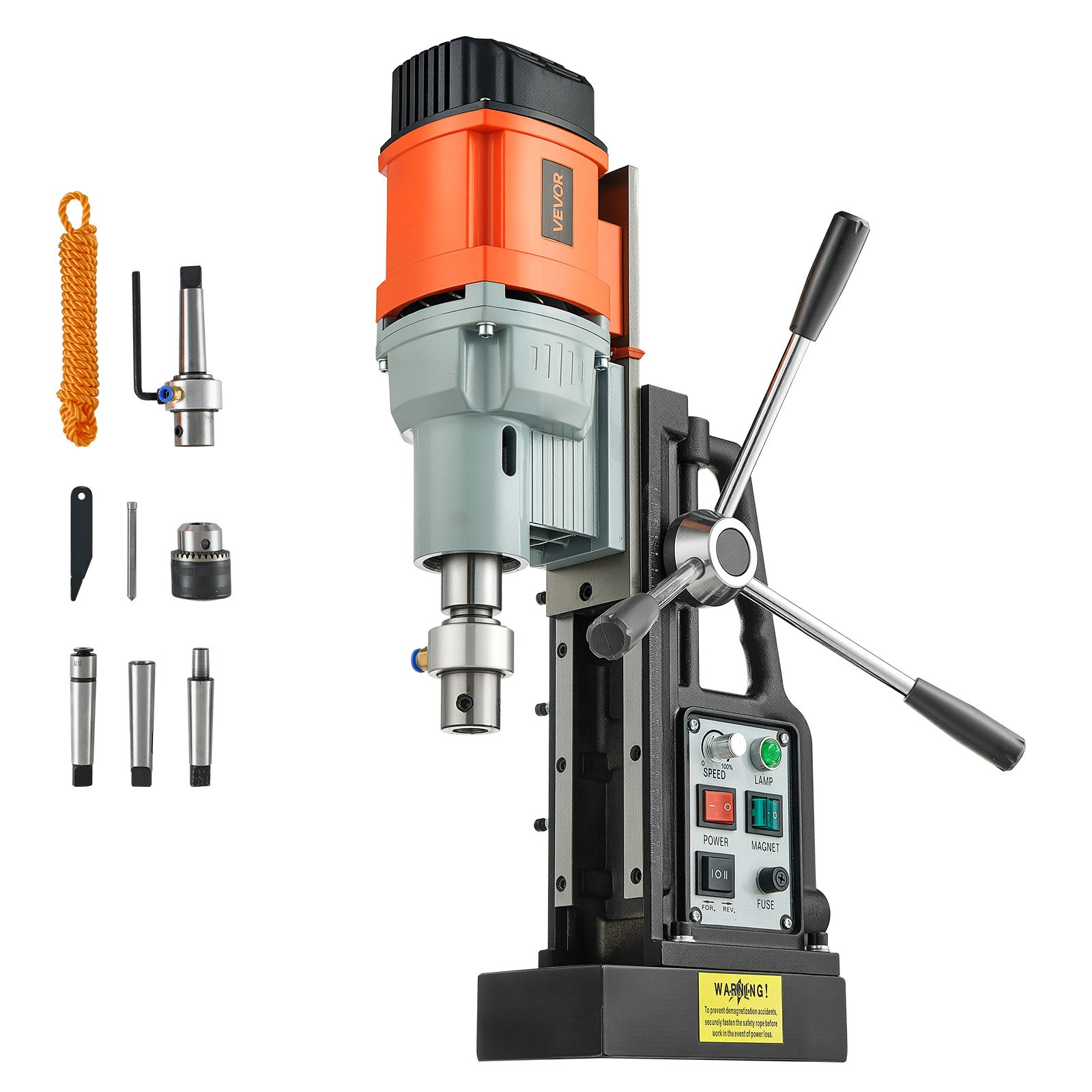 Magnetbohrmaschine 1,5 Kw 60 Mm Bohrdurchmesser 13000 N Leistung, Magnetbohrmaschine Mit Morsekegel & Einstellbarer Drehzahlen, M3-m16 Gewindeschneiden Für Metalloberflächen Heimwerker