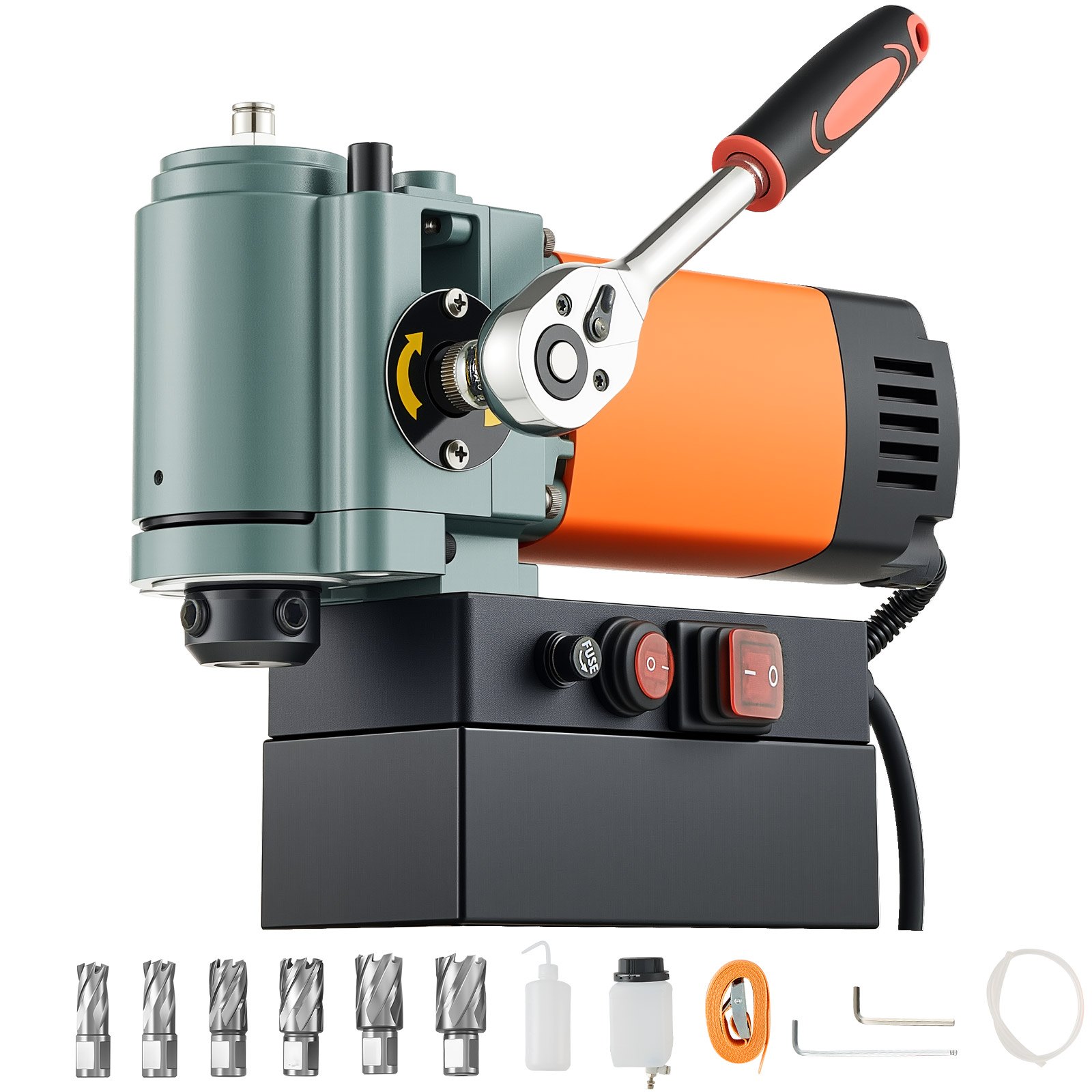 Magnetbohrmaschine Mit Niedrigem Profil, 1300 W, 35 Mm Bohrdurchmesser, 10000 N Leistung, Tragbare Magnetbohrmaschine Mit Weldon-schaft, Für Metalloberflächen Industrie Heimwerker
