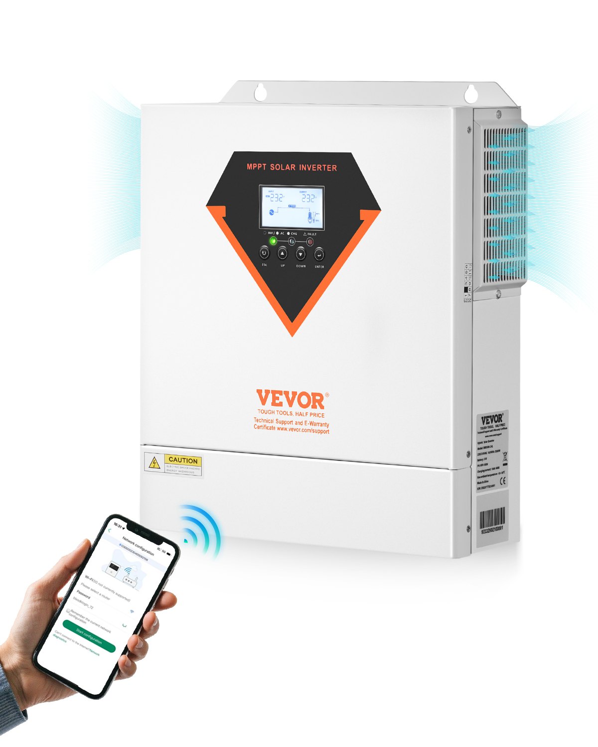 Hybrid-solarwechselrichter, 3500 W, All-in-one-sinus-wechselrichter Mit Ladegerät, 24 V Dc Auf Einphasig 220/230 V Ac, Mit Integriertem 100-a-mppt-solarladeregler, Für Netzunabhängige Blei-säure-lithi