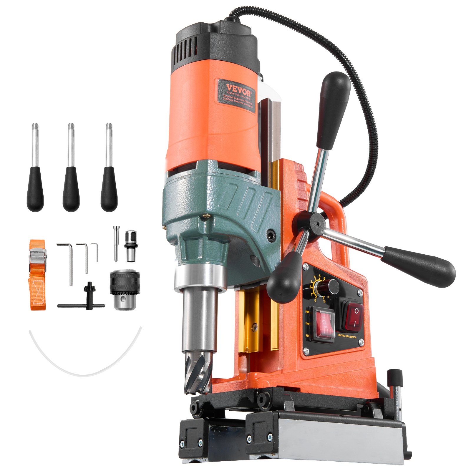 Magnetbohrmaschine 1400 W 50 Mm Bohrdurchmesser 0–850 U/min Einstellbar, Umkehrbare Richtung, Magnetbohrer Für Metalloberflächen, Elektrische Kernbohrmaschine Für Industrie Heimwerker