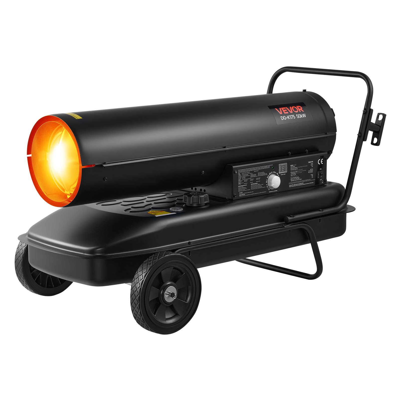 50 Kw Heizkanone, Dieselheizer, Torpedo-raumheizer Mit Rädern Und Einstellbarer Temperatur, Dieselheizgebläse Für Baustelle/garage/lager/werkstattbau/außenheizung, Schwarz