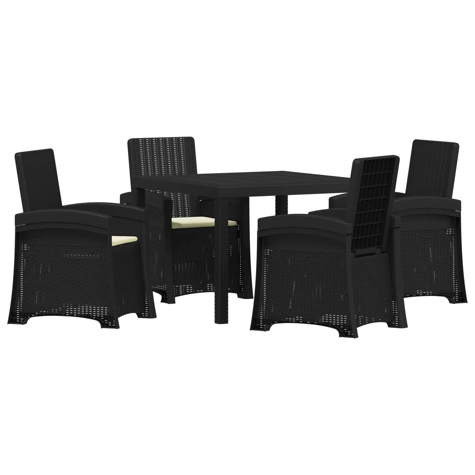 Garten Essgruppe 5 Stk. Anthrazit Und Creme 100 Cm Pp Vidaxl