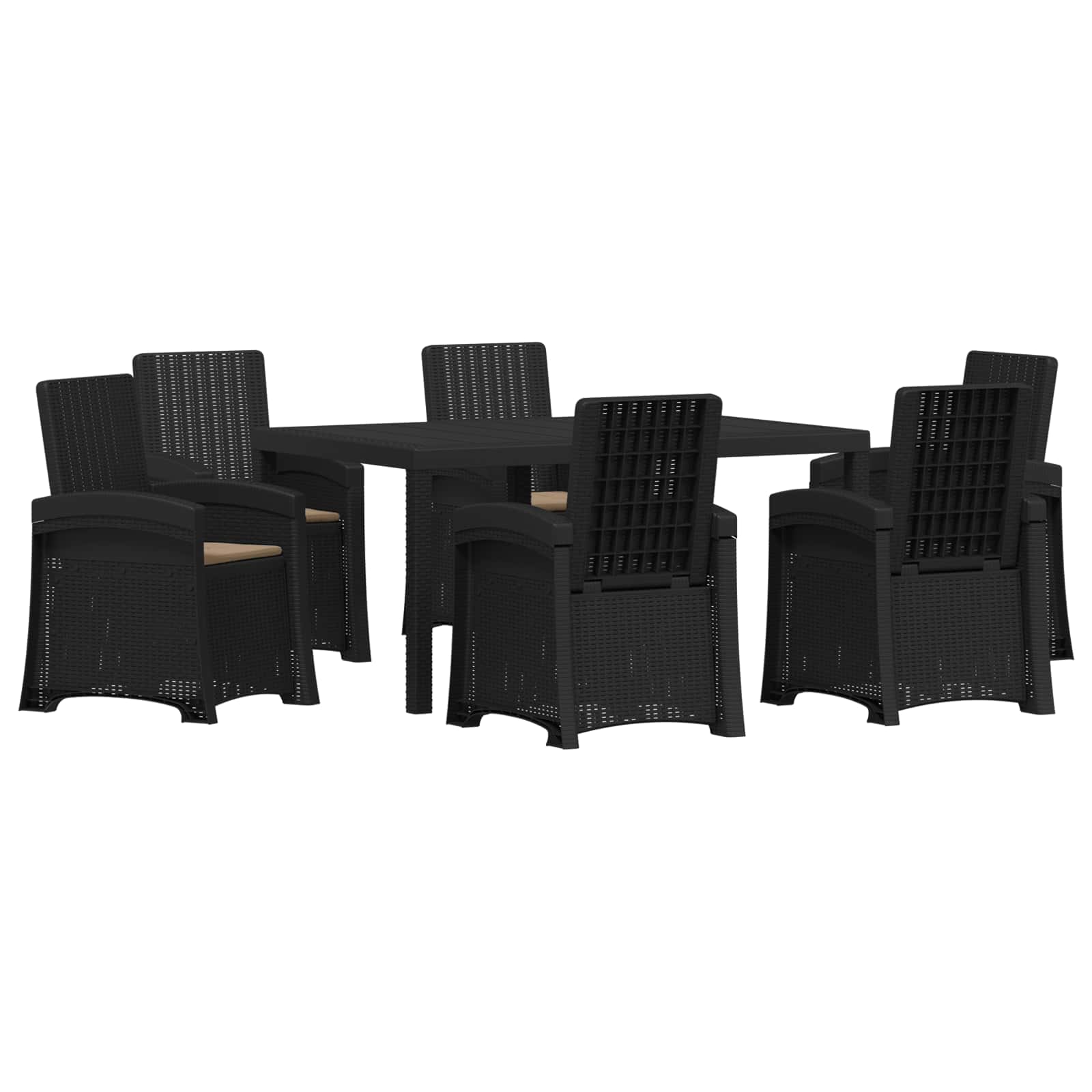 Garten Essgruppe 7 Stk. Anthrazit Und Taupe 150 Cm Pp Vidaxl
