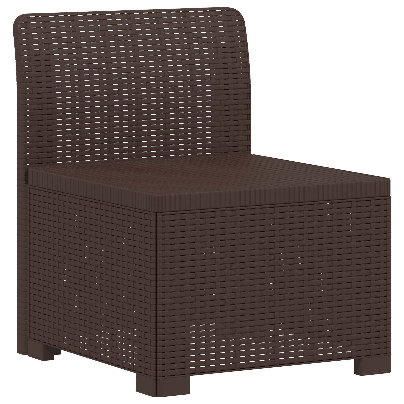 1-sitzer Garten-sofa Rattan-look Pp Braun 55 X 62 X 70 Cm Vidaxl