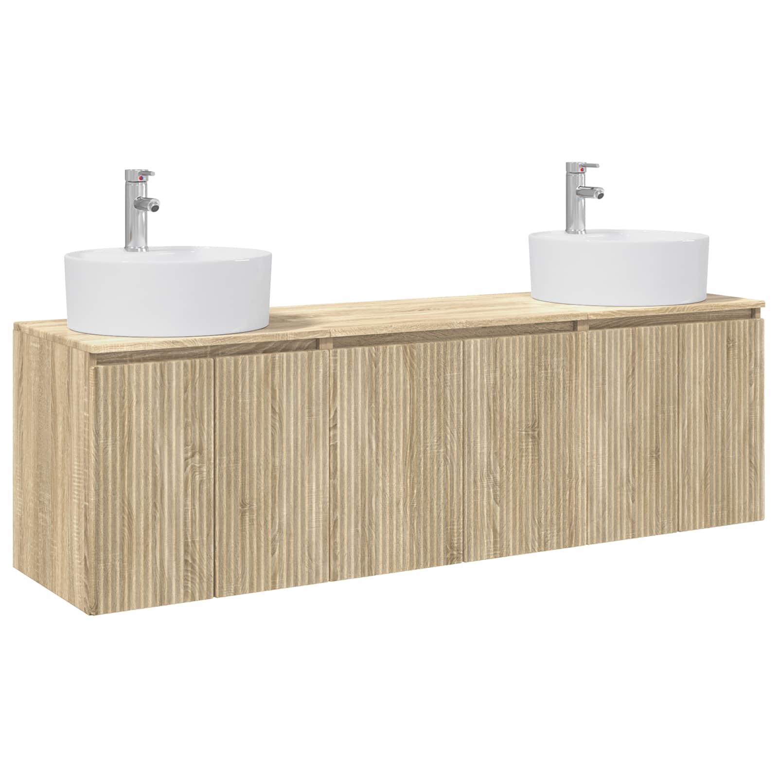 Badezimmerschrank-set 3 Stk. Sonoma-eiche 161,5 X 44,5 X 82 Cm Vidaxl
