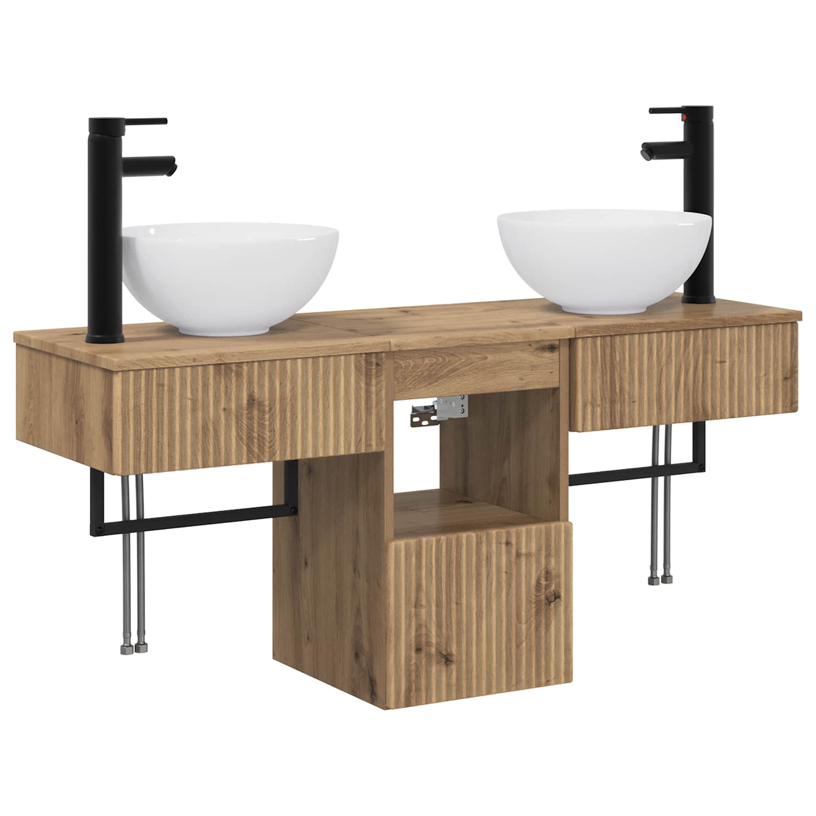 Badezimmermöbel-set 3 Stk. Artisan-eiche 40 X 35 X 56 Cm Vidaxl