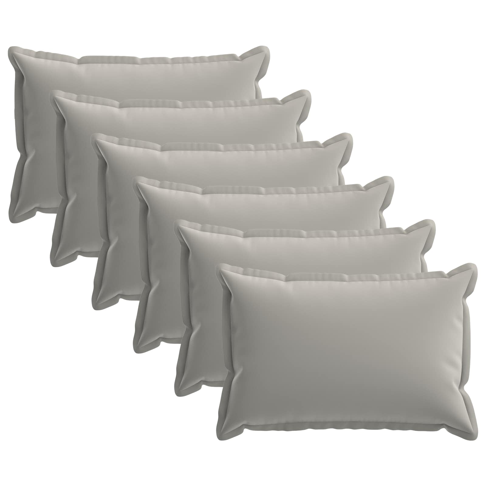 Kissen 6 Stk. Houten Grau 30 X 50 Cm Polyester Vidaxl