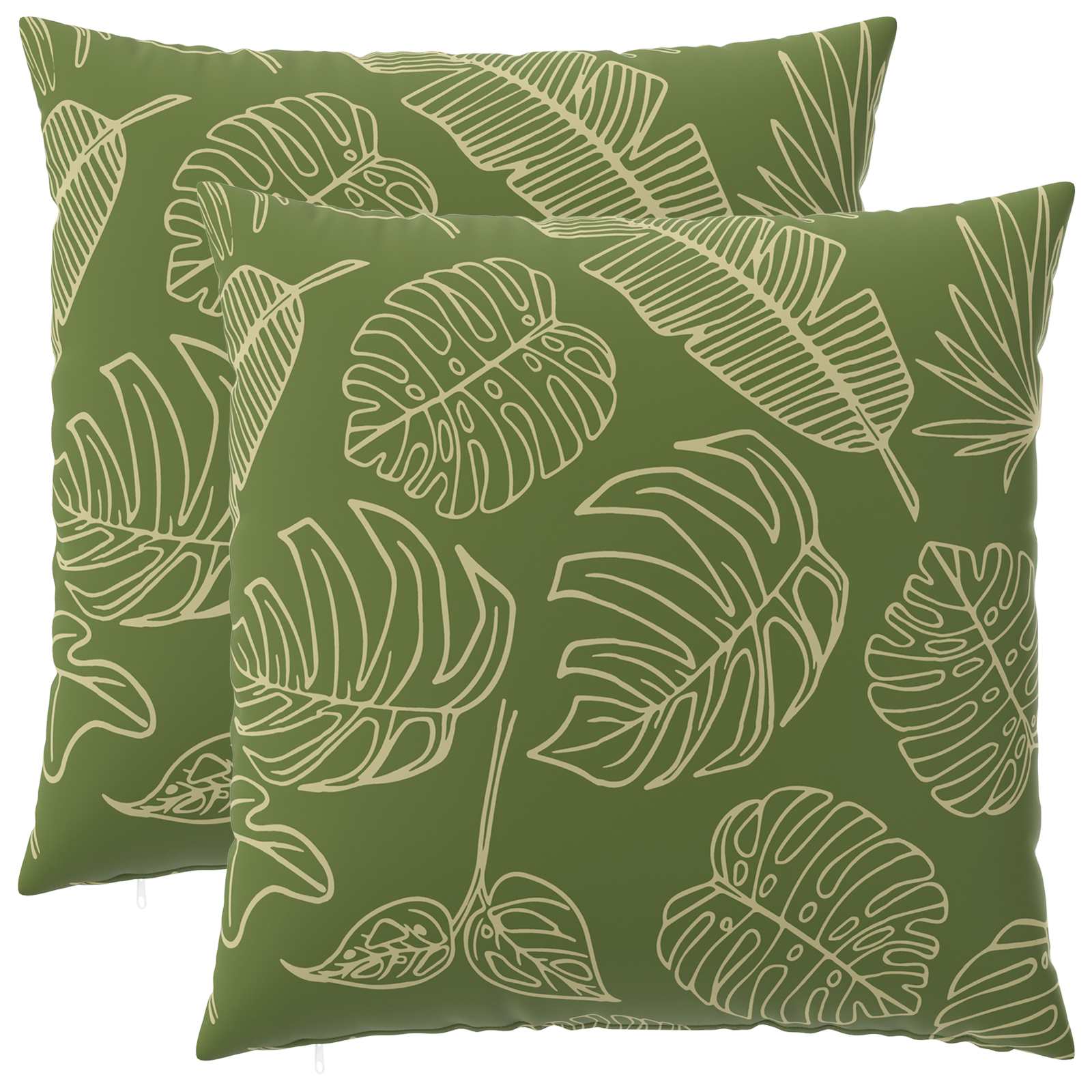Kissen 2 Stk. Heerlen Blattdesign 55 X 55 Cm Polyester Vidaxl