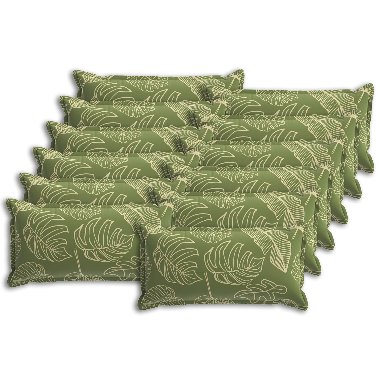 Kissen 12 Stk. Houten Blattdesign 40 X 80 Cm Polyester Vidaxl