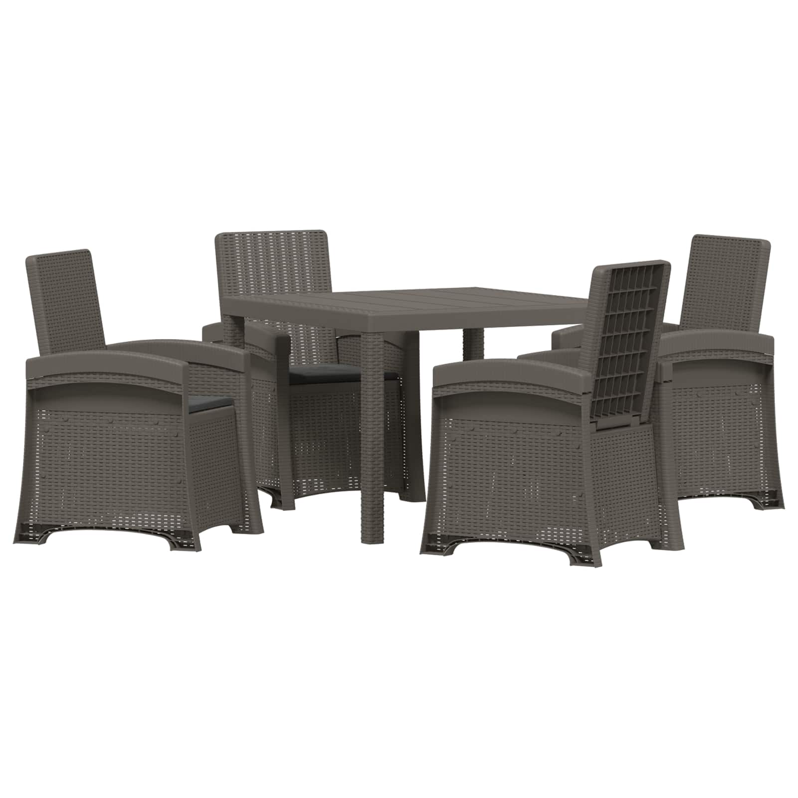 Garten Essgruppe 5 Stk. Hellgrau Und Anthrazit 100 Cm Pp Vidaxl