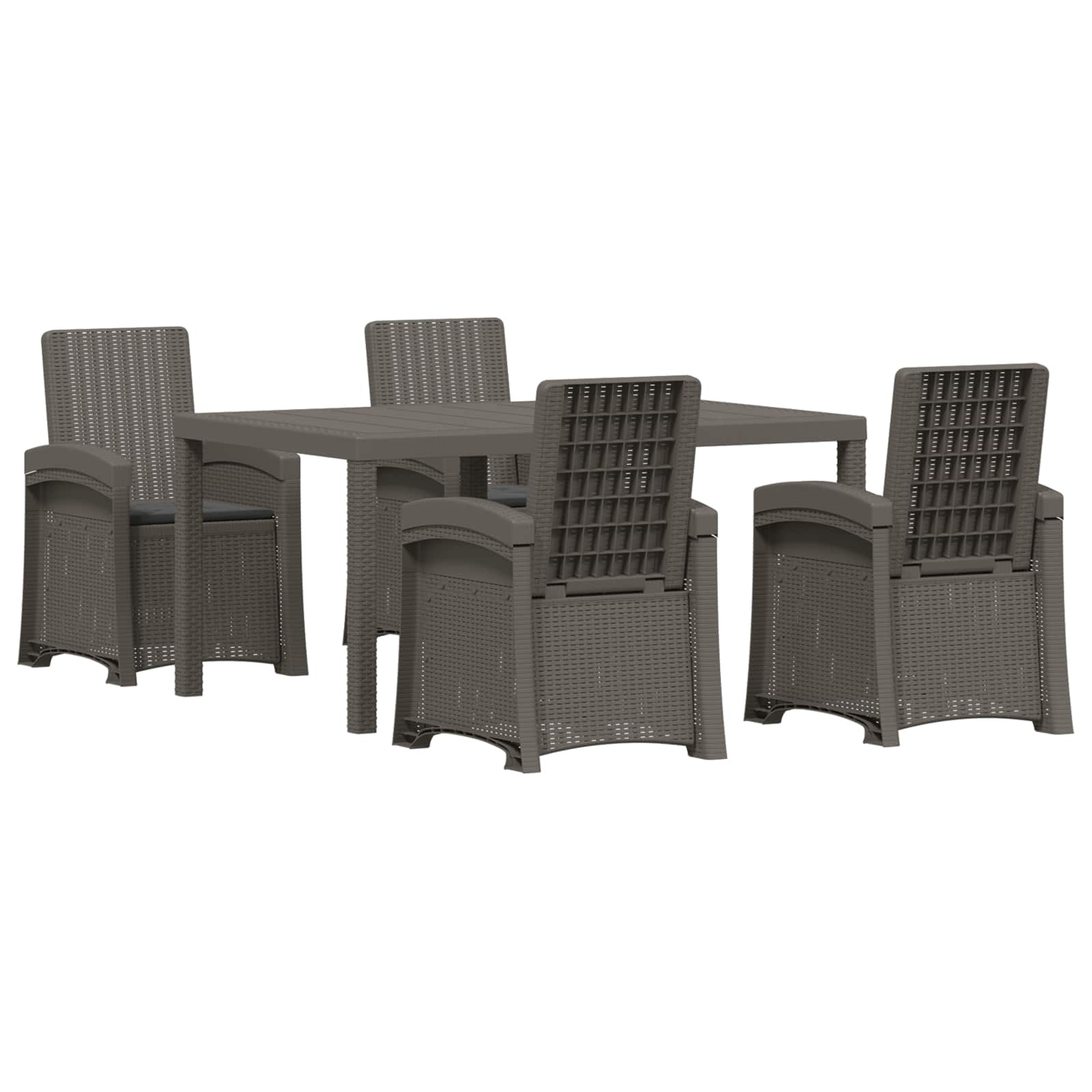 Garten Essgruppe 5 Stk. Hellgrau Und Anthrazit 150 Cm Pp Vidaxl