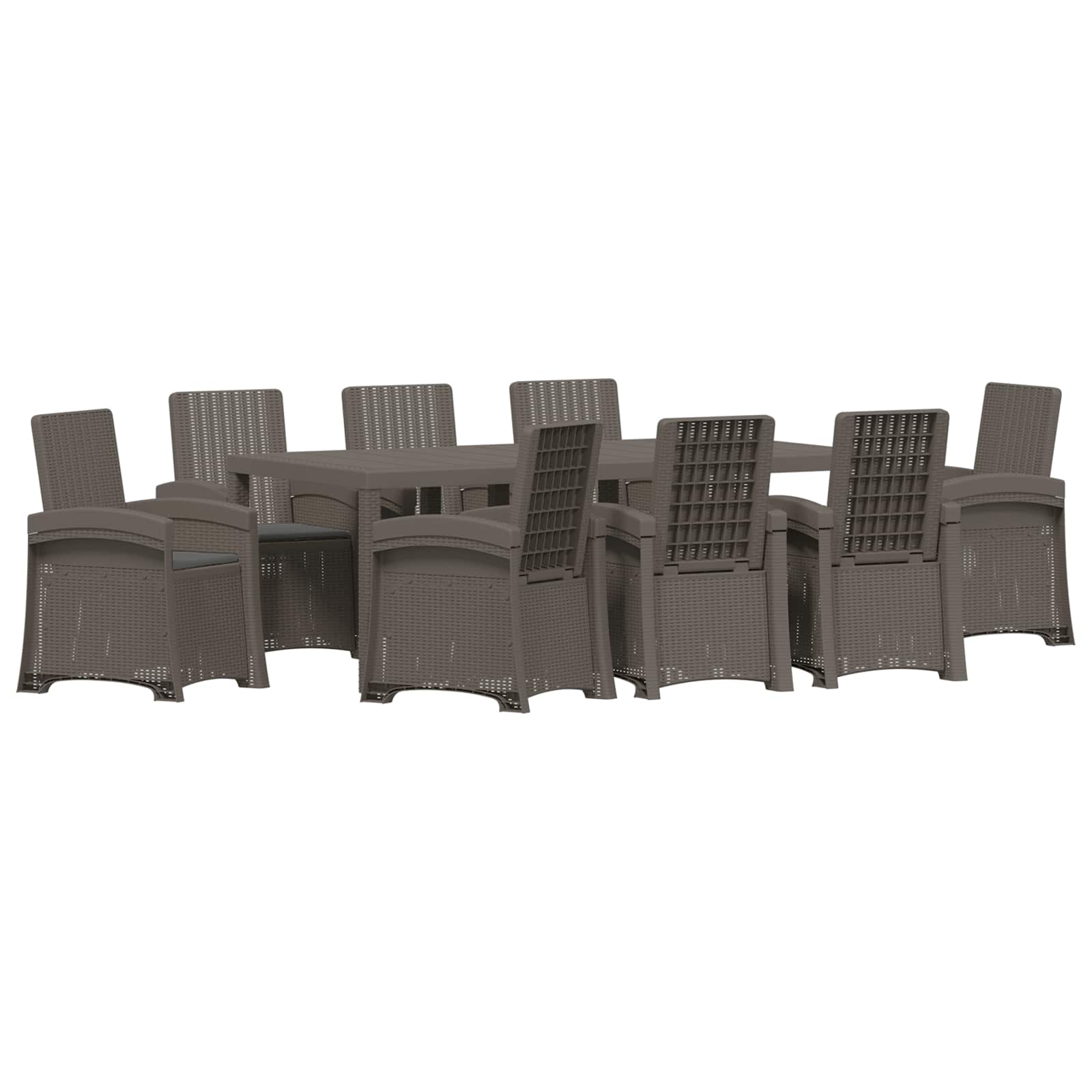 Garten Essgruppe 9 Stk. Hellgrau Und Anthrazit 200 Cm Pp Vidaxl
