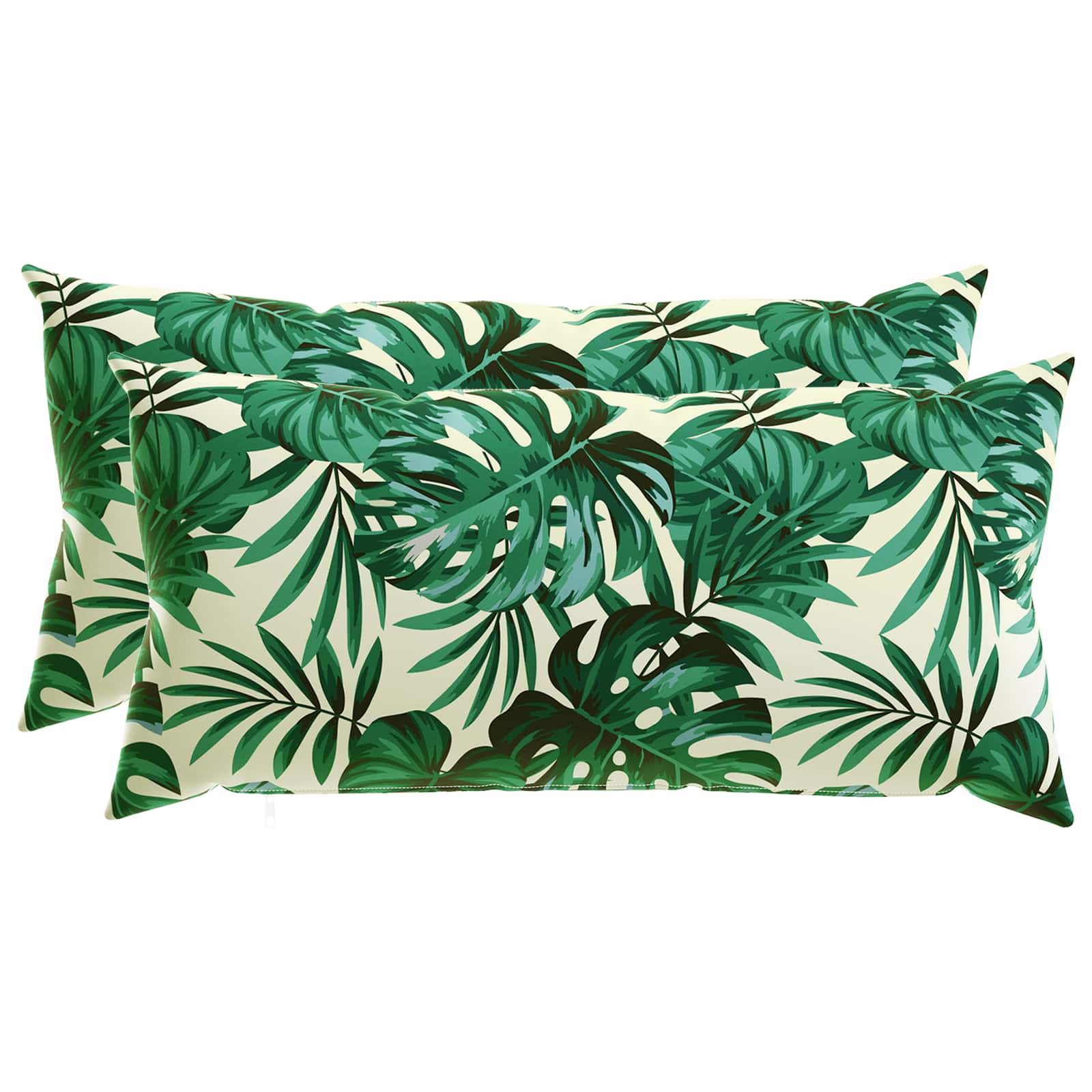 Kissen 2 Stk. Heerlen Blattmuster 40 X 80 Cm Polyester Vidaxl
