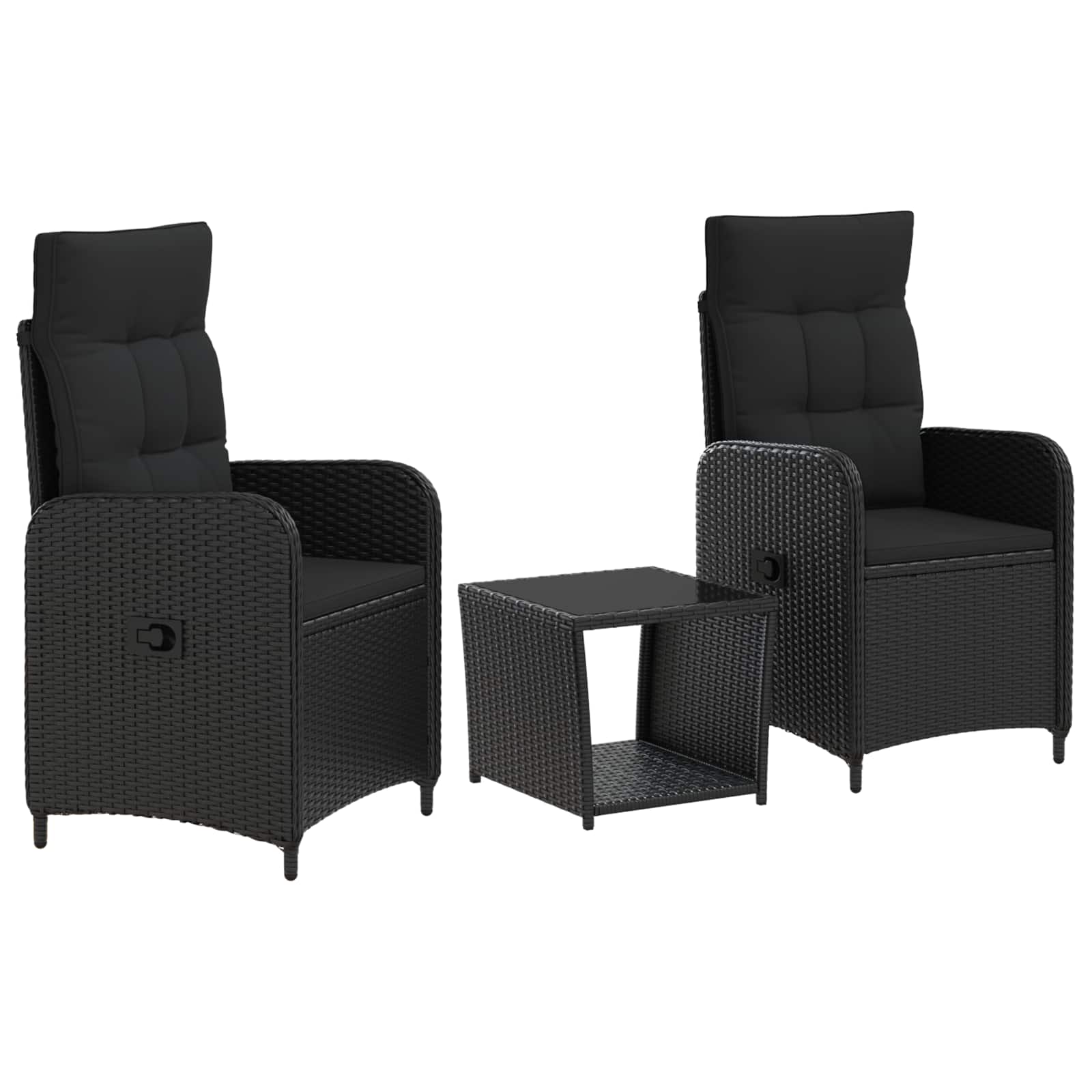 Garten-lounge-set 3 Stk. Schwarz 45 X 45 X 40 Cm Vidaxl