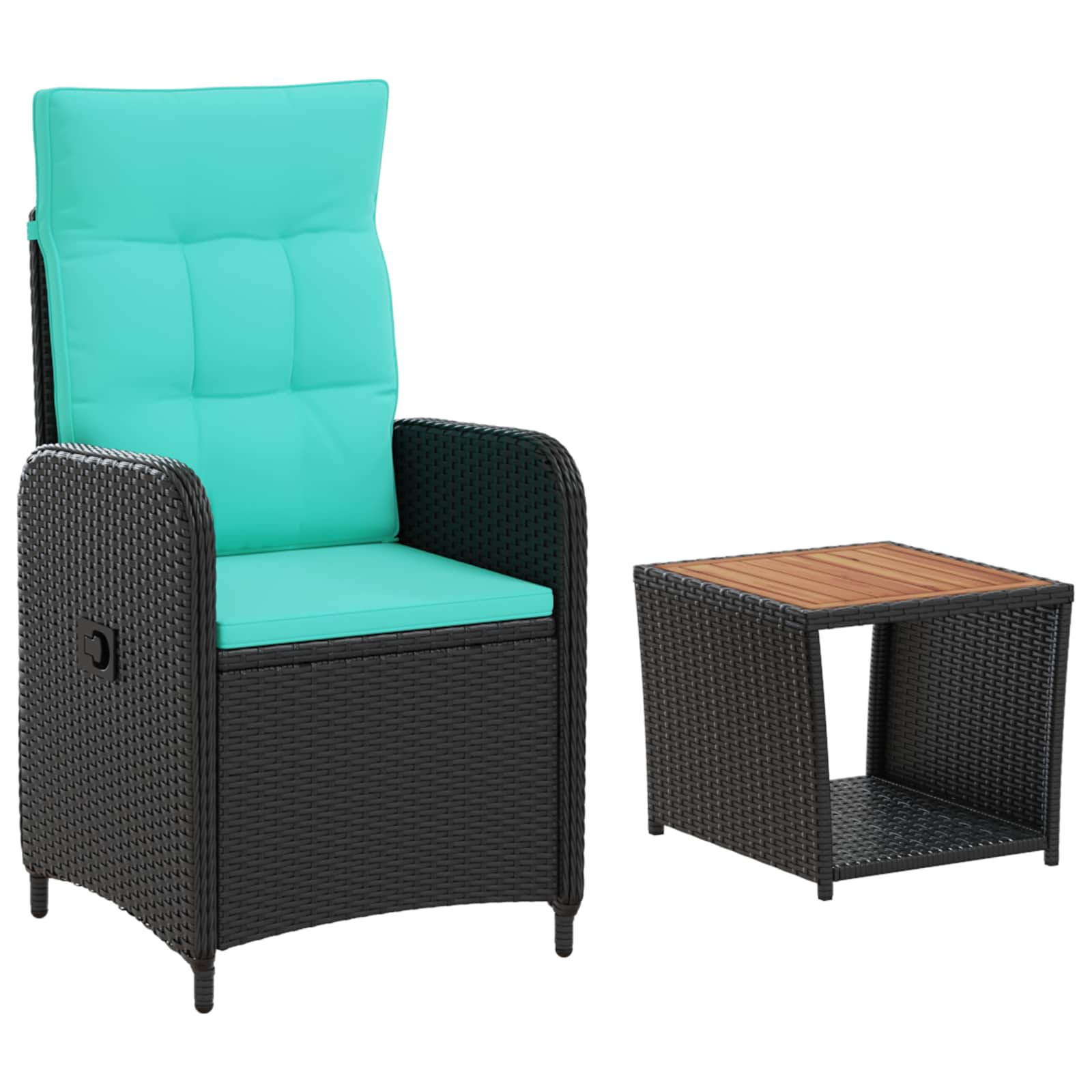 Garten-lounge-set 2 Stk. Black And Turquoise 45 X 45 X 40 Cm Vidaxl