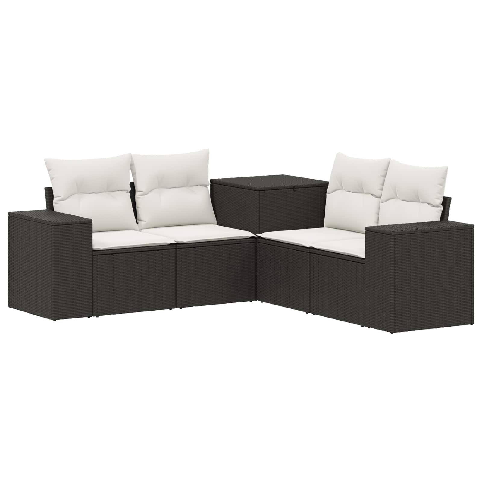 Vidaxl Sofa Set 5 Pcs Black And Cream White 200 X 200 X 85 Cm