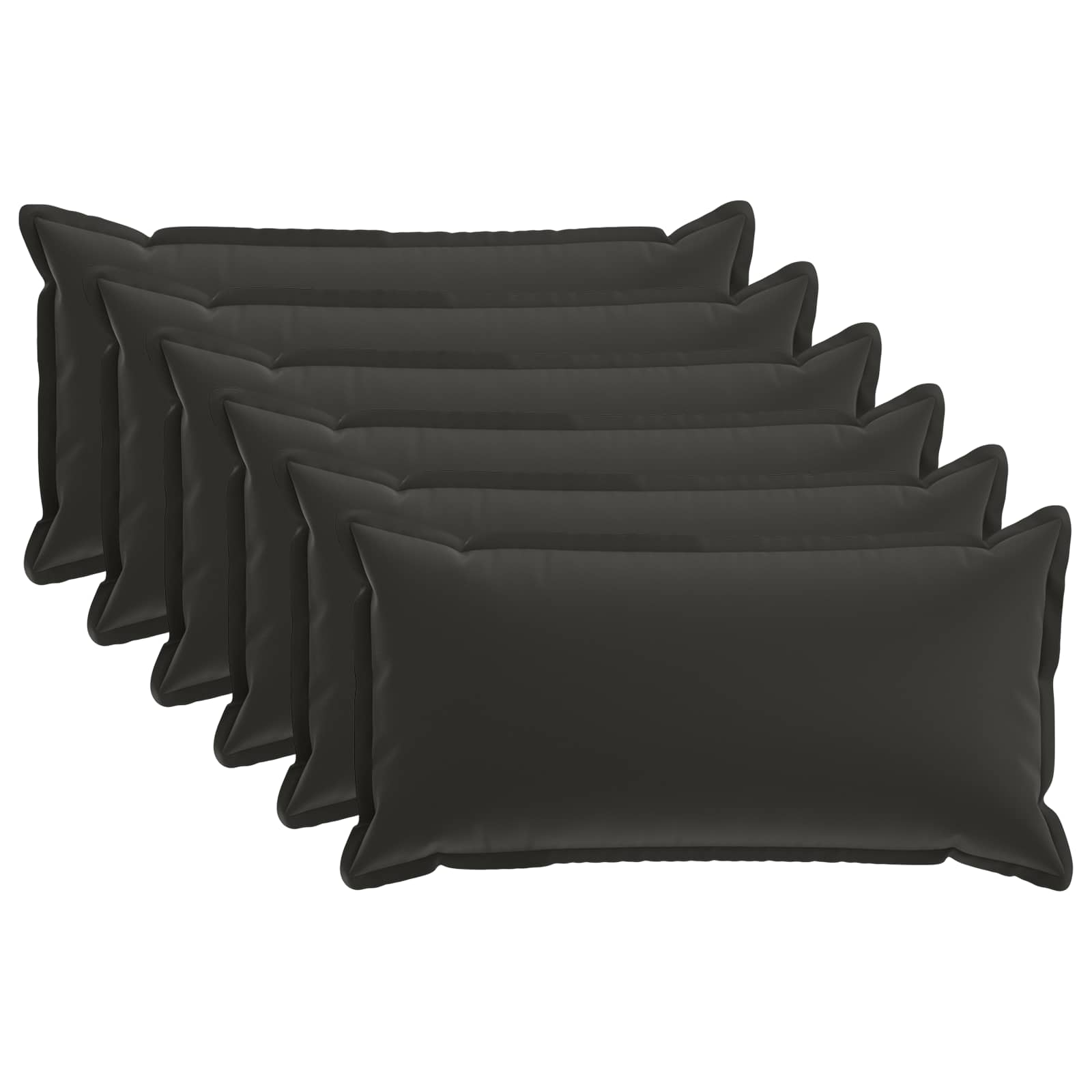 Kissen 6 Stk. Houten Schwarz 40 X 80 Cm Polyester Vidaxl