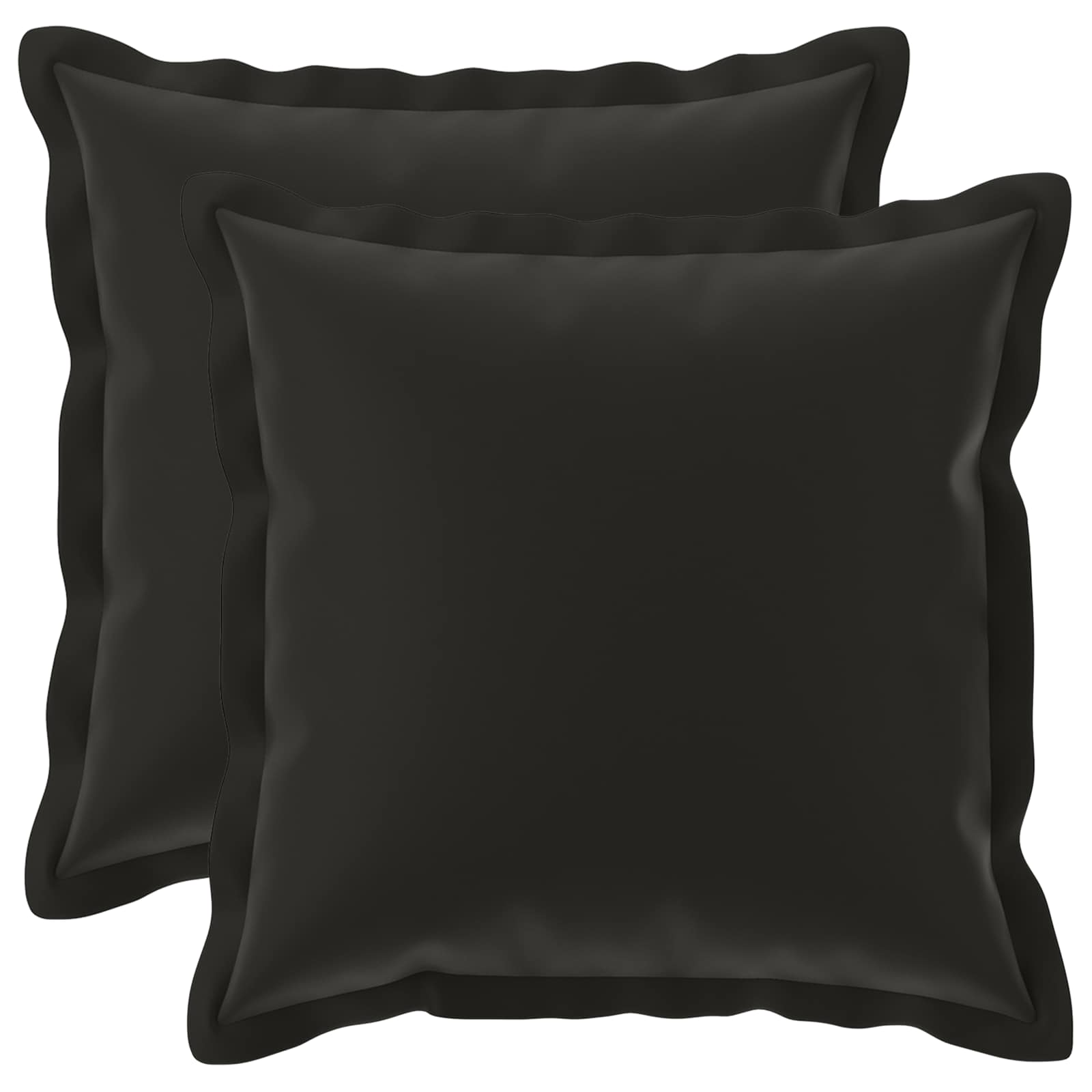 Kissen 2 Stk. Houten Schwarz 50 X 50 Cm Polyester Vidaxl