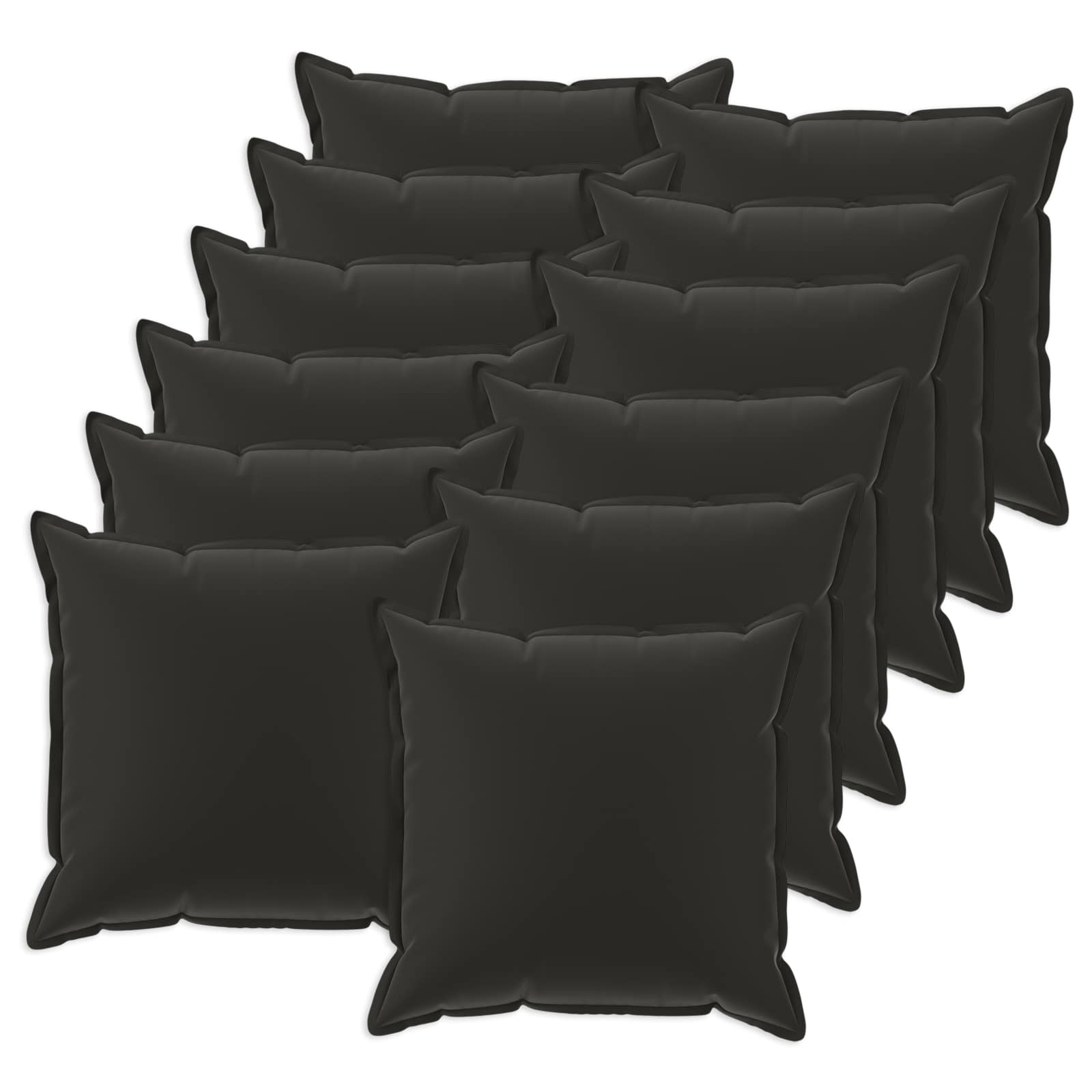 Kissen 12 Stk. Houten Schwarz 50 X 50 Cm Polyester Vidaxl