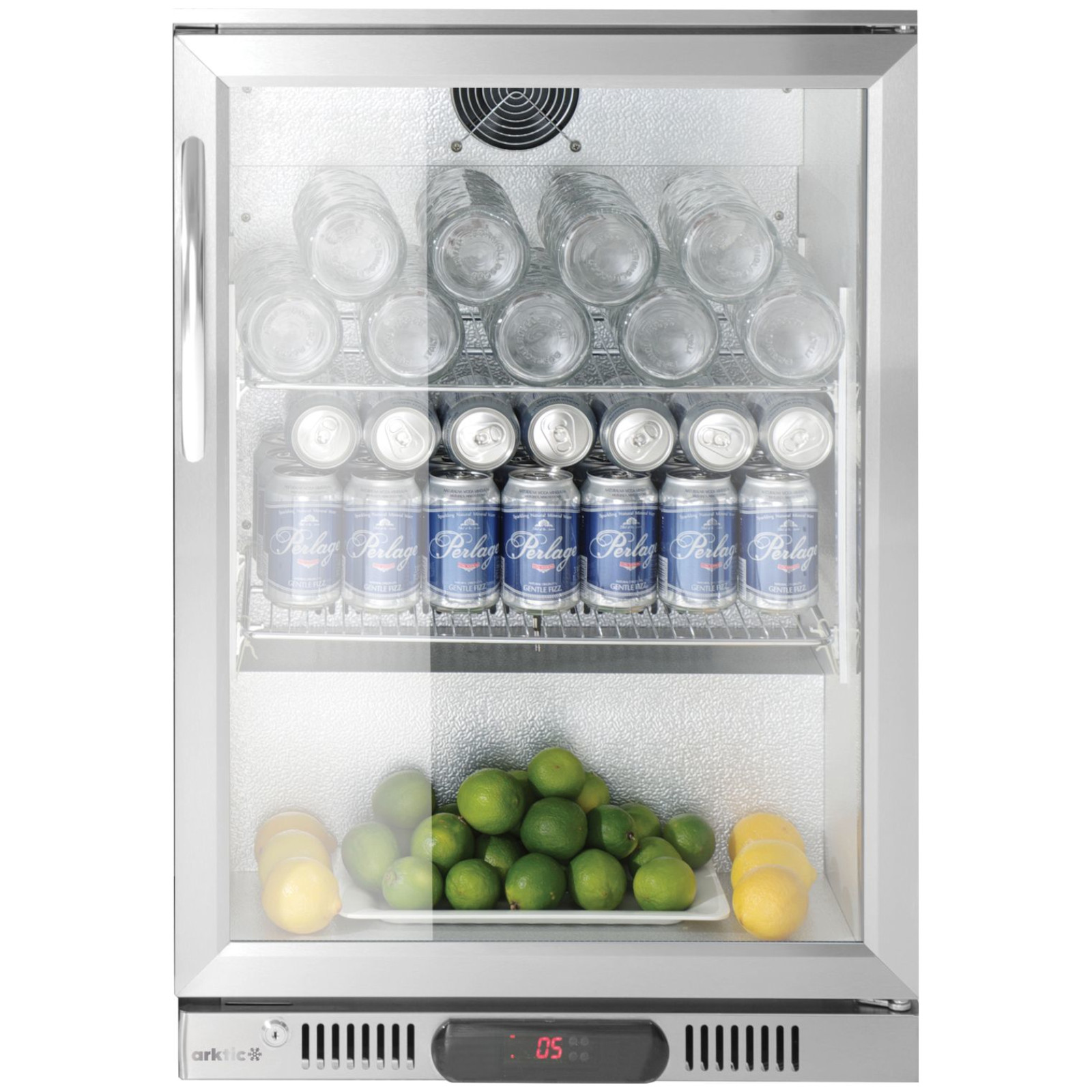 Unterbau-kühlschrank, 1-türig, Led-beleuchtung, 75 L, 120 W, 53 X 50 X 84 Cm – Silber