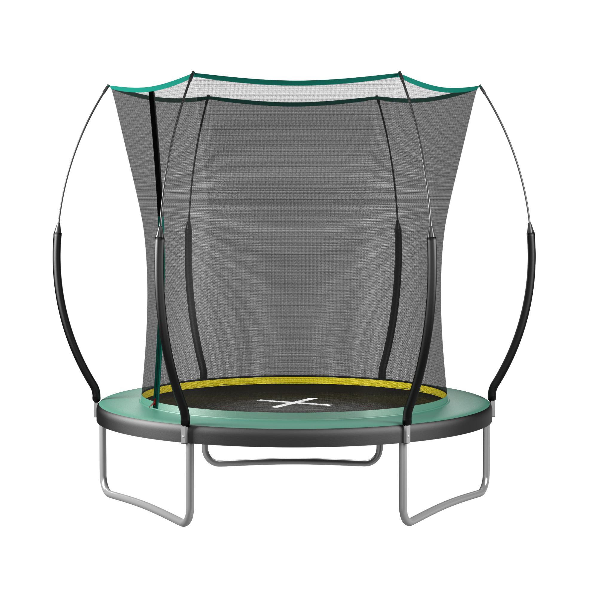 Garten-trampolin 183 Cm Mit Nahtlosem Sicherheitsnetz, Grün, Stahl