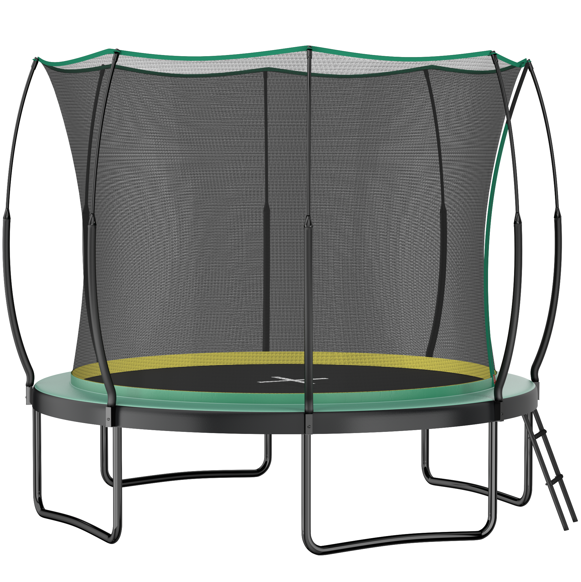 Federloses Gartentrampolin Ø 305 Cm Mit Sicherheitsnetz, Grüner Stahlrahmen