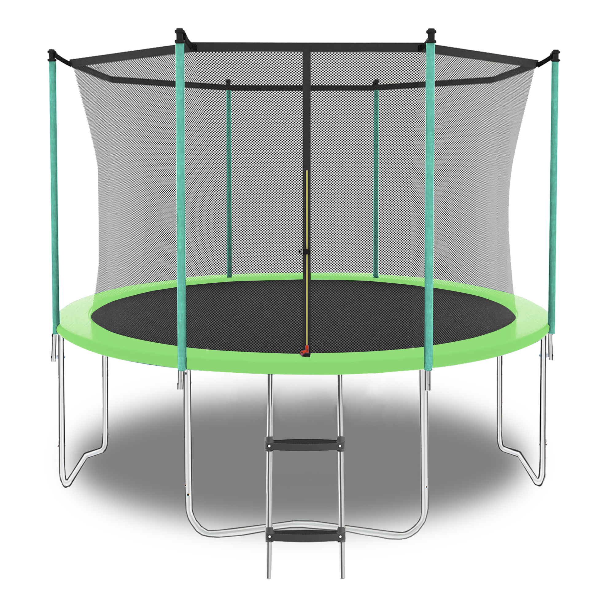 8-fuß Outdoor-trampolin Mit Sicherheitsnetz Und Leiter, Bis 181 Kg, Grün